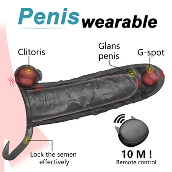 Penis Sleeve Vibrator Extender Întârziere Prezervativ,om Reutilizabile Dot Penis Manșon Inel de Penis Teaca Mingea Buclă pasarici rase Masaj Jucarii Sexuale