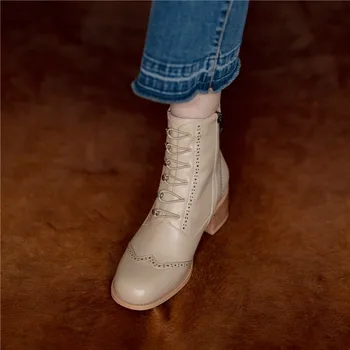 FEDONAS Retro Cruce Legat de Pantofi Pentru Femei de Moda Cald Cizme de Cauciuc Cizme 2020 Toamna Iarna Noi de Lucru Casual, Cizme Glezna