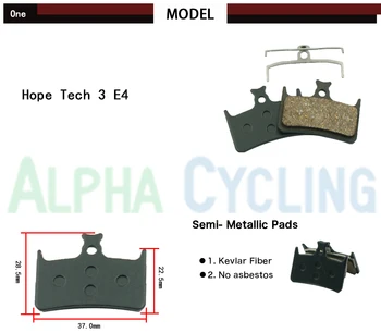 Bicicleta Plăcuțele de Frână Disc pentru HOPE Tech 3 E4 Disc de Frână, 4 Perechi, Sport Fosta Clasa