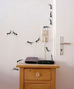 Furnica neagra de perete autocolante de Desene animate furnici decor acasă de Vinil de perete decalcomanii autocolante Sticla decor acasă pentru windows