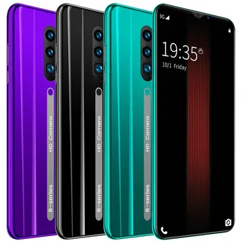 Rino3 Pro 5.8 Inch Ecran Telefon Android Violet Picătură De Apă Smartphone Cu Ecran De Culoare Solidă Telefon Mobil Forma Rece De Moda