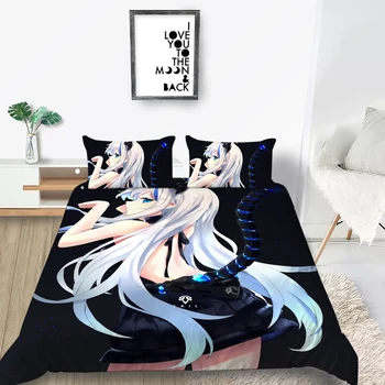 Milsleep Set De Lenjerie De Pat Queen-Size Carpetă Acopere Stabilit Anime Fata Sexy Design Mai Bun Cadou Pentru Adulti, Dormitor Pat Acoperi