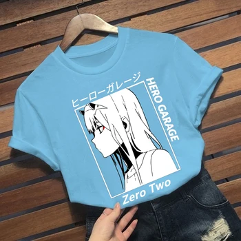 Draga mea, în franxx anime Harajuku Zero DOI fata Frumoasa print T camasa barbati topuri lejere de vară cu mâneci scurte de sex masculin chic T-shirt
