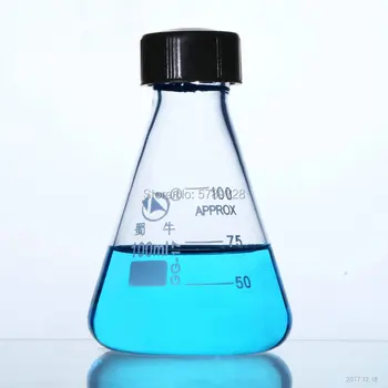1buc sticlă Borosilicată conic cu spirala neagra capac capacitate de 50ml la 1000ml de Laborator recipient de sticlă