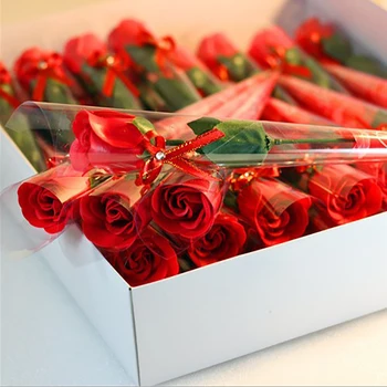 30buc/cutie Singur trandafir sapun flori de Nunta Favoruri Ziua Îndrăgostiților Cadouri de Crăciun Garoafa sapun flori de stil 2