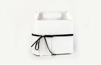 50pcs Noi Cutii de Cadouri Cu Maner Alb de Hârtie Kraft Cutie de Carton Petrecere de Nunta Tort cutie Manual Biscuiți de Ciocolată Cutie de Cadou