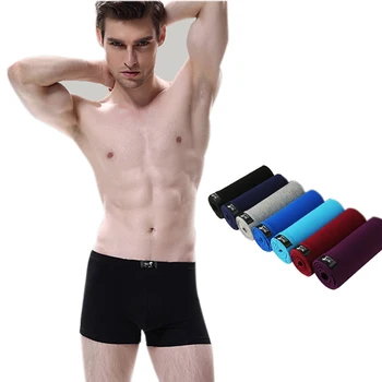 7pcs/lot Colorate Bărbați Chiloți Boxer Om mai puțin Respirabil, Flexibil, Confortabil Shortboxers Solid de sex Masculin Chiloți Mult