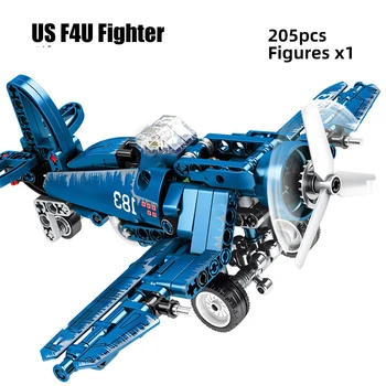 Sembo Technic Militare WW2 F4U Luptător Pearl Harbor Bloc Creator Elicopter de Cărămizi Model de Jucarii Pentru copii cadouri