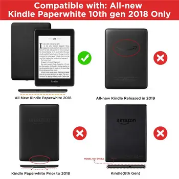 2018 Nou Caz pentru Amazon Kindle Paperwhite 4 Smart Cover pentru Noul Kindle Paperwhite 4 Piele PU Caz Comprimat pentru Paperwhite 2018