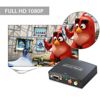 Proster pentru VGA+RL Stereo RCA pentru Video HDMI și Adaptor Audio Converter 1080P VGA Audio Video VGA HD Adaptor Pentru PC Laptop la TV