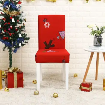 Decoratiuni de craciun Pentru Casa Scaun de Acoperire Spandex Stretch Elastic pentru sala de mese Anti-murdar Detașabil Crăciun 2021