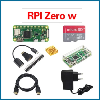 S ROBOT Raspberry Pi Zero W Starter Kit + Acrilic Caz + GPIO Antet + radiatorul PROCESORULUI de 1 ghz, 512Mb RAM RPI W RPI188