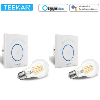 Teekar 2 Set Led Dimmer UE Standard de Viață Inteligentă Wifi Dimmer Switch Smart Touch Întrerupător Dimmer Lucra Cu Alexa de Start Google