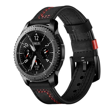 22mm Vacă din Piele Watchband pentru Samsung Galaxy Watch 46mm versiune de Viteze S3 SM-R800 pentru Huawei Ceas Sport Band Curea Brățară