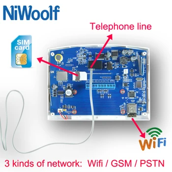 Wifi GSM Sistem de Alarmă Antifurt Acasă Wireless și prin Cablu Detector de Ieșire Releu Inteligent APP de Control senzor de Ușă de incendiu fumul de alarmă de mișcare