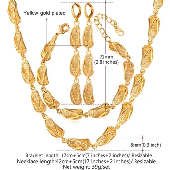 U7 Dubai Culoare De Aur Seturi De Bijuterii Pentru Femei Sandale Forme Cercei Bratara Set Colier African Bijuterii S659