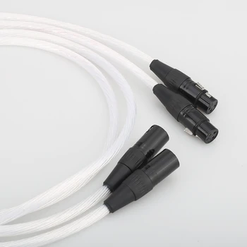 Audiocrast A27 Hifi XLR Cablu Hi-end argint pur, Placat cu 5N OCC cablu Hifi 2 XLR de sex Masculin la 2 XLR de sex Feminin Cablu linie de Echilibru