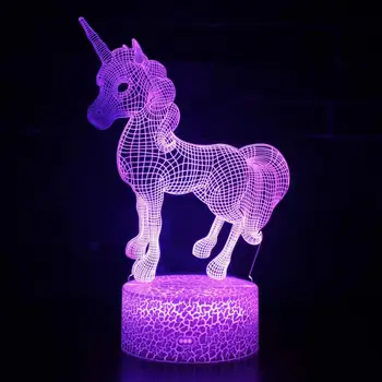 Cal Noutate Usb Led 3D lumina de noapte pentru Copii decorarea camerei 3D Lampă 7 culoare 3d Corpuri de iluminat