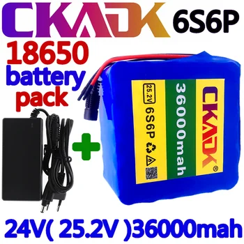 24v 36ah 6S6P bateria cu litiu 25.2 V 36000mAh baterie li-ion pentru biciclete bateria 350w cu bicicleta e 250w motor + 2A încărcător