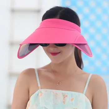XdanqinX Femei de Vară de protecție Solară Gol Top Cap Pălării de Soare 2019 Nou Stil Parasolar Retractabil Anti-UV Plaja Hat Pentru Femei Adulte