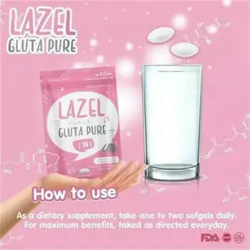 Lazel Gluta Pur 2 in 1 Glutationului,Reduce pete intunecate,Strălucire Pielii Antioxidant ,Cu strălucire pielii naturale 30 buc