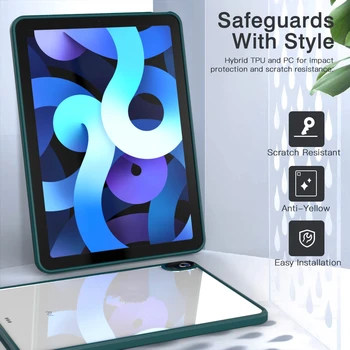 Caz pentru Noul iPad Air 4 2020 Mătăsos-Netedă Acrilică de Protecție Tableta Capacul din Spate pentru iPad Pro 11 12.9 2018 2020 rezistent la Șocuri Funda