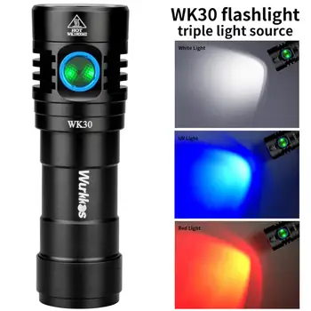 WK30 Multi Color LED Reîncărcabilă Lanterna 26650 LH351D Lumină Roșie Lumina UV cu Indicator de Putere