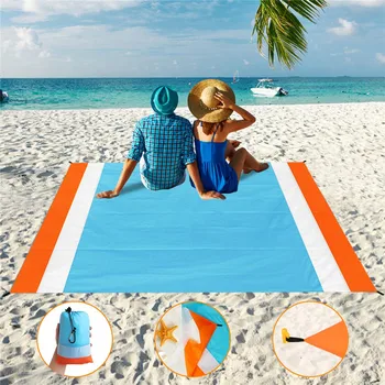 Beach Blanket Saltea Plaja Picnic Pătură Mare de Nisip Gratuit Compact pentru 7 Persoane, Dovada de Apă și Uscare Rapidă Saltea Plaja Mady