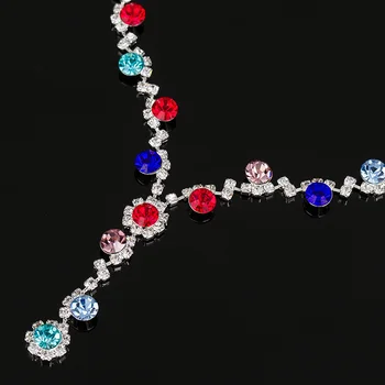 Moda de lux Colier Cercei Set multicolore Stras colier împodobită Cercei Seturi pentru petrecerea de nunta 4 culori de Bijuterii N169
