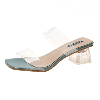 Sagace Femei Flip Flop Pantofi Stil Simplu, Clar Tocuri Inalte Tocuri Transparente Papuci De Casă Multi-Color Opțional Doamnelor Papuci