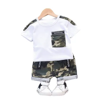 Moda pentru Copii Haine Vara Copii Băieți Fete Îmbrăcăminte Copilul Casual T-Shirt, pantaloni Scurți 2 buc pentru Sugari din Bumbac Haine Copii Trening