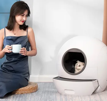 Automate de Gunoi Pisica Bazinul Cat Bazin Complet Închis Miros-Dovada Cat de Toaletă Automată Lopata UV Sterilizare Pisica Consumabile Pisica Cutie