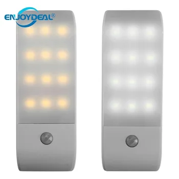 12 LED-uri Lumina de Noapte Cu Senzor de Mișcare PIR Infrarosu Nightlights Coridor Dulap Garderoba Lampa de Noapte Pentru Acasă Coridor Baie