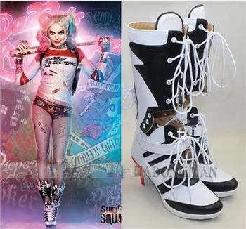 Joker și harley adult quinn suicide squad costume cosplay pantofi cizme pentru adulți bărbați Femei Clovn Doamna halloween A429