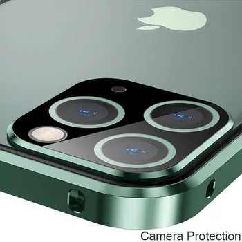 Magnetice de Adsorbție Caz de Metal Pentru iPhone 12 11 Pro Max Caz rezistent la Socuri Capac Sticla Pentru iPhone 12 mini XS Max X Coque