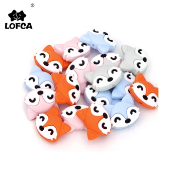 LOFCA 5pcs Copil Dentitie Fox Silicon Margele DIY Alimente Grad Silicon Rozătoare Jucărie Asistenta Accesorii Cadou BPA Gratuit margele de silicon