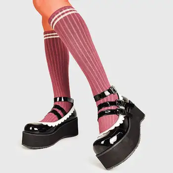 RIBETRINI Mare Dimensiune 43 de Femei Pantofi pentru Femei pantofi de damă Fund Gros Catarama Pene Mari Pompe de Cosplay Lolita Platforma Gotic Pompe