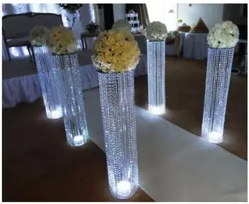 Nunta culoar de cristal piloni Nunta pasarelă sta Centrală pentru Petrecere de Craciun decor de nunta suport de flori 5