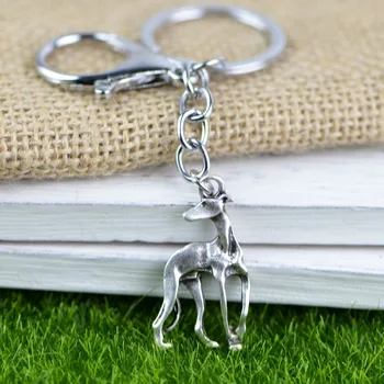 Greyhound Breloc Cadou Pentru Animale De Companie Câine Iubitor De Metal Zinc Gri Hounts Brelocuri Whippet Simpatie Memorial Bijuterii