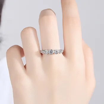 ELESHE Îndrăgostiților Cadou Real 925 Inel Argint Spumante Clar CZ de Cristal Inel pentru Femei Nunta Logodna Bijuterii