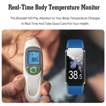 Ceas Inteligent Corpului Termometru Rezistent La Apa Bratara Inteligent Fitness Tracker Monitor De Ritm Cardiac Inteligent Ceas De Trupa Bărbați Femei