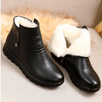 Cresfimix lady-negru de înaltă calitate din piele pu rotund toe cizme scurte pentru femei de moda de iarnă, cizme de blana cald botas femininas a6393