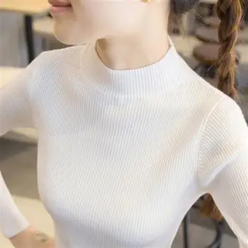 Solid Femei Pulover, Haine de Iarnă pentru Femei Guler pulovere și Pulovere Pulover Tricot Femeie Regulat Pulovere