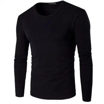 De înaltă calitate FIERBINTE VINDE Nou Brand de Moda pentru Bărbați Tricou Barbati din Bumbac Tricou Haine Casual Culoare Solidă Maneca Lunga Slim Fit T-Shirt