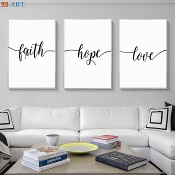 Credința, Speranța Amprentele de Dragoste Citate de Postere Minimaliste Panza Pictura Creștină Arta de Perete Imagini Decor de Perete pentru Camera de zi