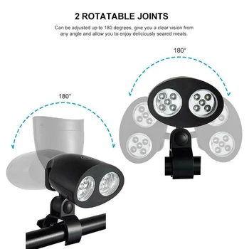 Smart Touch 10 Led-uri Grătar Grătar GRĂTAR de Lumină LED-uri de 360 de Grade de Rotație în aer liber Camping Echitatie Lampa GRĂTAR Accesorii Instrumente de Iluminat