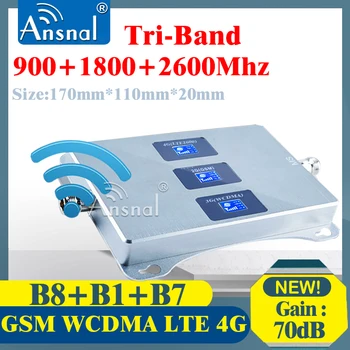 4G Celular Amplificator 900 2100 2600Mhz Tri-Band Celulare Amplificator de Semnal GSM Repeater 2g 3g 4g Mobile Amplificator de Semnal GSM, UMTS, LTE