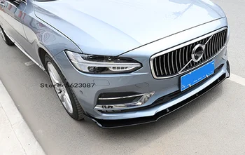 3Pcs Mașină de Styling de Înaltă Calitate, Material PP Spoiler Fata Anterioara Fata buza Spoiler Protector Pentru Volvo S90 2016 2017 2018 2019