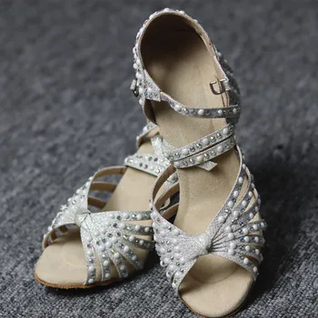Latină Pantofi de Dans Balck Moale piele de Căprioară Pantofi de Salsa Bachata Dans Kizomba Rumba Femei Dantela-up Pantofi de Dans cu toc de 5 cm 10CM 2020 NOU