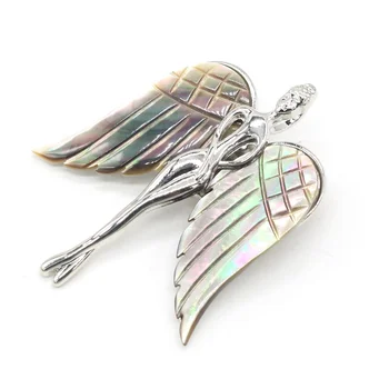 Coajă naturale Doamna Broșe de Argint de Culoare Aliaj de Înger Broșe pentru Femei Designer Rochie de Petrecere Haina Pini Accesorii Cadouri